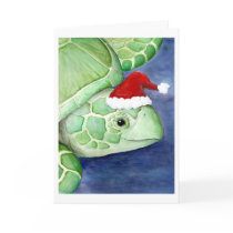 Sea Turtle Santa cards