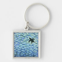 Sea Turtle Silhouette Keychain