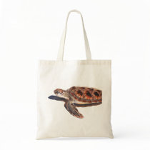 Sea Turtle Wildlife Watercolor Art Tote Bag
