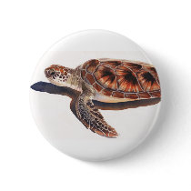 Sea Turtle Wildlife Watercolor Art Pins