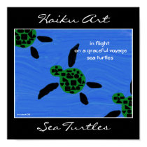Sea Turtles Haiku Art Print by Reflekshins Sea Turtles Haiku Art Print