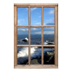 Sea View from a Window with Breaking Waves print
