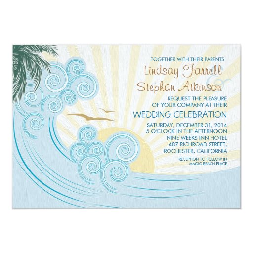 Sea Waves Beach Wedding Invitations Zazzle