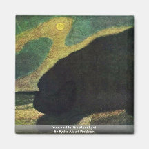 Seacoast In The Moonlight By Ryder Albert Pinkham Fridge Magnet