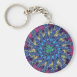 Seafoam Fractal Burst Basic Button Keychain keychains