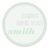 Seafoam Gray ZigZag Sticker Shipping Address Label