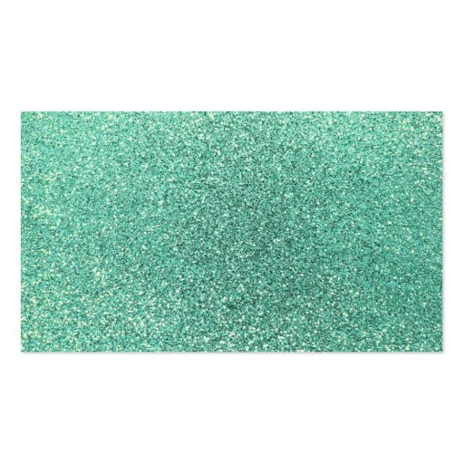 Seafoam green glitter business card (back side)