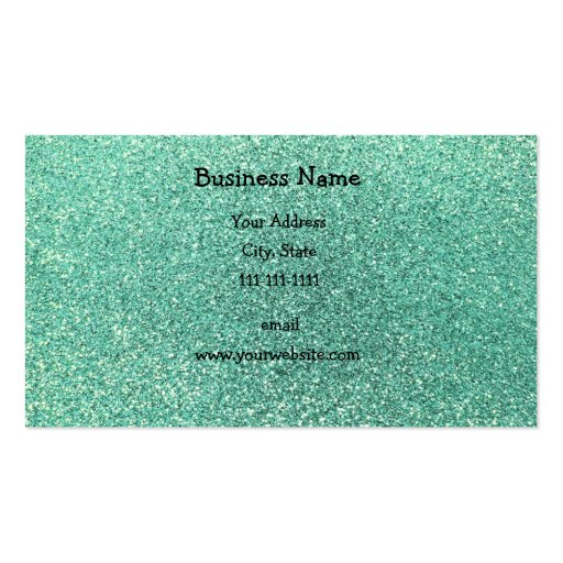 Seafoam green glitter business card