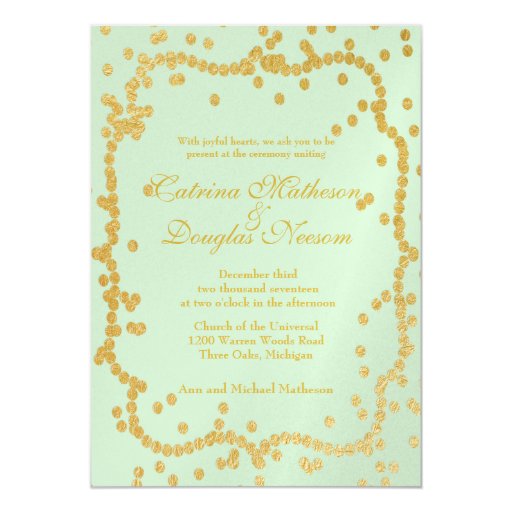 seafoam green and gold wedding invitations seafoam green gold confetti frame wedding 5 quot x 7 seafoam green and gold wedding invitations seafoam green gold confetti frame wedding 5 quot x 7