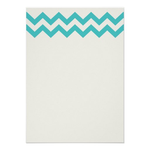 Seafoam Green & Teal Chevron Wedding Invitation