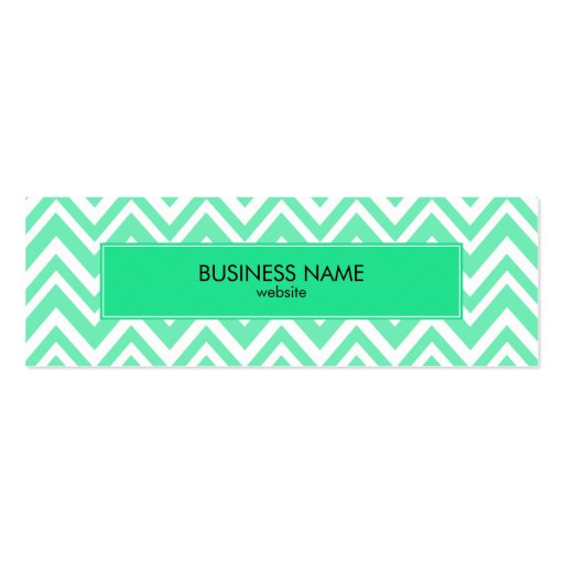 Seafoam Mint Green Zigzgag Pattern Business Card Template (back side)