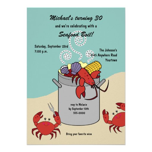 Seafood Boil Birthday Invitation