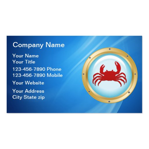 Seafood Business Cards (front side)