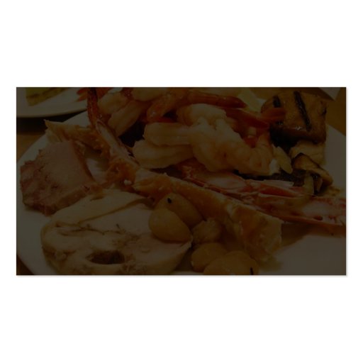 Seafood Crabs Legs Shrimp Food Business Card Templates (back side)