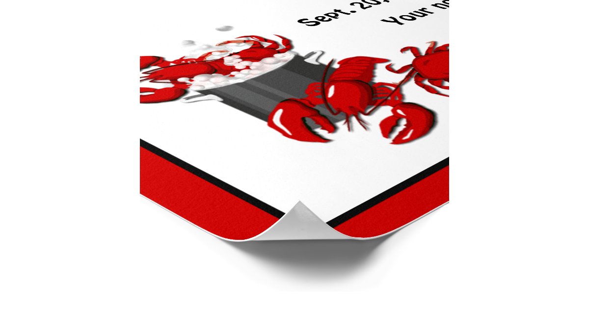 Seafood Lobster Crab Festival Poster Zazzle