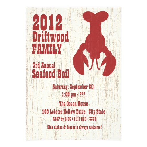 Seafood Lobster Red Invite