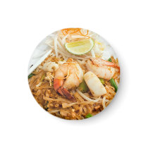 Seafood Pad Thai Fried Rice Noodles Fridge Magnet