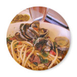 Seafood Pasta Clams Food Refrigerator Magnets