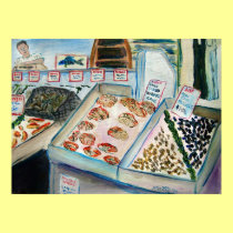 Seafood Sale Art Poster Print (Pike Place Seattle) posters