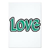 Seagreen Polkadot Love 5x7 Paper Invitation Card