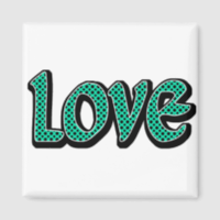 Seagreen Polkadot Love Fridge Magnets