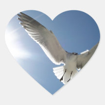 Seagull and Sunligh Heart Stickers