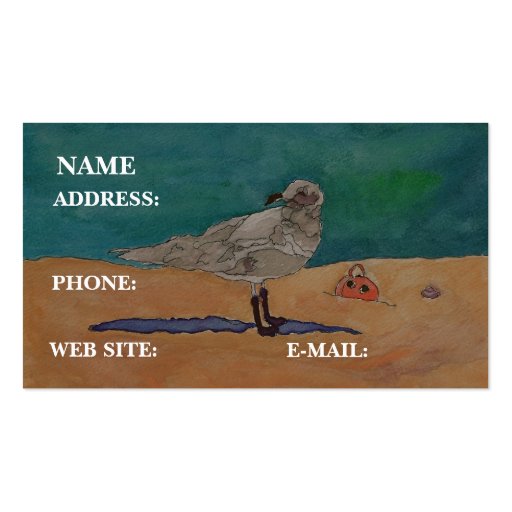 "Seagull At The Beach," - Business Card