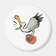 Seagull chatting fridge magnet