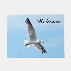 Seagull flying Welcome Doormat