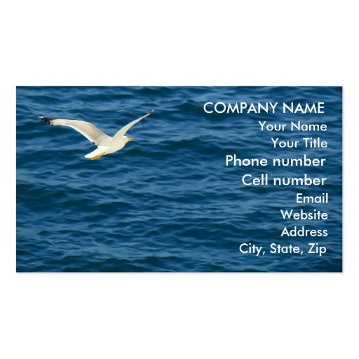 Seagull in Flight over Water Business Card Template