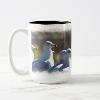 Seagull on a Rail Mugs