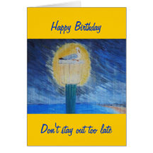 Seagull On Lamppost Greeting Cards