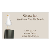 Seagull on Pier Business Card Templates