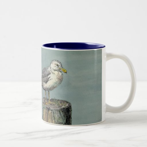 SEAGULL on PILING by SHARON SHARPE Coffee Mugs