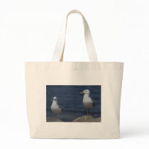 Seagull On Rock Canvas Bag