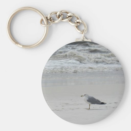 Seagull on the Beach Keychains