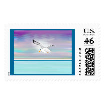 Seagull Over the Sea postage by Perlyyyy Seagull Over the Sea postage