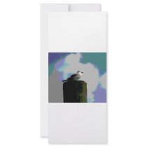 Seagull sitting on a dock posterized photograph custom rack cards