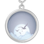 Seagulls at Night Purple Pendants