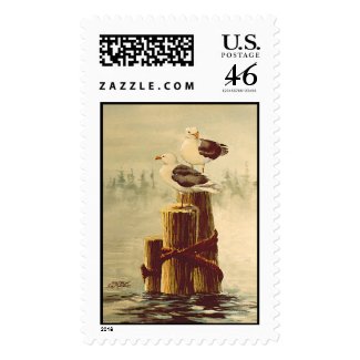 SEAGULLS by SHARON SHARPE stamp
