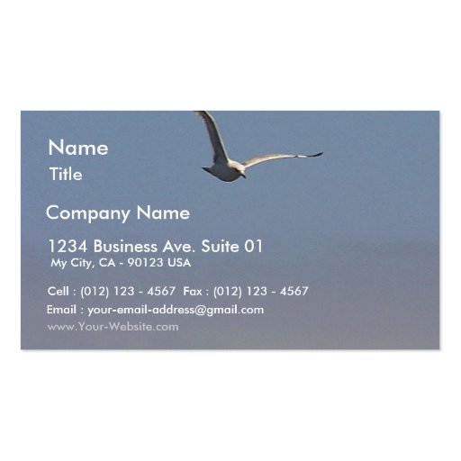 Seagulls Clouds Sky Business Card Template (front side)