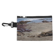 Seagulls feeding on the beach accessory bag
