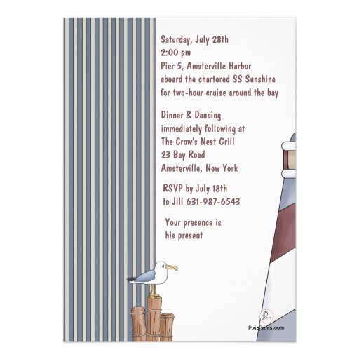 Seagull's Perch Nautical Invitation