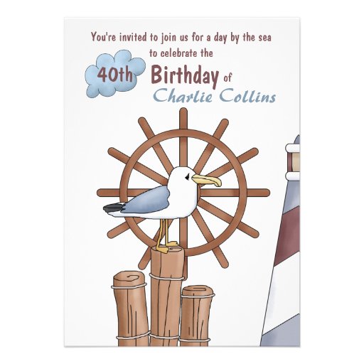 Seagull's Perch Nautical Invitation