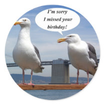 seagulls talking round sticker