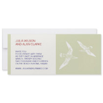 Seagulls Wedding Invitations Modern Red Blue Tan