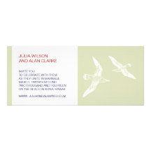 Seagulls Wedding Invitations Modern Red Blue Tan