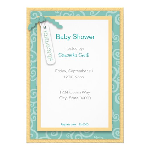 Seahorse Baby Invitation