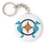 Seahorse Compass Rose Key Chain