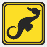 Seahorse Crossing ! Square Stickers